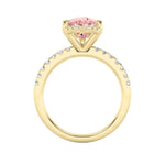 2CTW Pear Shaped Lab Grown Diamond (F/VS) Halo Accented Engagement Ring in 14K Gold
