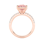 2CTW Pear Shaped Lab Grown Diamond (F/VS) Halo Accented Engagement Ring in 14K Gold