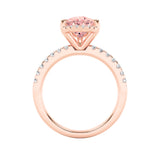 2CTW Pear Shaped Lab Grown Diamond (F/VS) Halo Accented Engagement Ring in 14K Gold