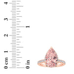 2CTW Pear Shaped Lab Grown Diamond (F/VS) Halo Accented Engagement Ring in 14K Gold