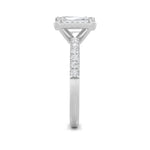 2CTW Radiant Shaped Lab Grown Diamond (F/VS) Halo Accented Engagement Ring in 14K Gold