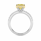 2CTW Radiant Shaped Lab Grown Diamond (F/VS) Halo Accented Engagement Ring in 14K Gold