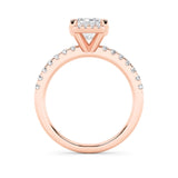 2CTW Radiant Shaped Lab Grown Diamond (F/VS) Halo Accented Engagement Ring in 14K Gold