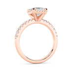 2CTW Radiant Shaped Lab Grown Diamond (F/VS) Halo Accented Engagement Ring in 14K Gold
