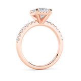 2CTW Radiant Shaped Lab Grown Diamond (F/VS) Halo Accented Engagement Ring in 14K Gold