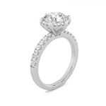 2CTW Round Shaped Lab Grown Diamond (F/VS) Halo Accented Engagement Ring in 14K Gold