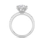 2CTW Round Shaped Lab Grown Diamond (F/VS) Halo Accented Engagement Ring in 14K Gold