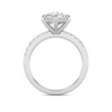 2CTW Round Shaped Lab Grown Diamond (F/VS) Halo Accented Engagement Ring in 14K Gold