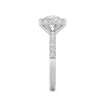 2CTW Round Shaped Lab Grown Diamond (F/VS) Halo Accented Engagement Ring in 14K Gold