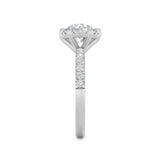 2CTW Round Shaped Lab Grown Diamond (F/VS) Halo Accented Engagement Ring in 14K Gold