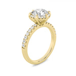 2CTW Round Shaped Lab Grown Diamond (F/VS) Halo Accented Engagement Ring in 14K Gold