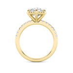 2CTW Round Shaped Lab Grown Diamond (F/VS) Halo Accented Engagement Ring in 14K Gold