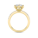 2CTW Round Shaped Lab Grown Diamond (F/VS) Halo Accented Engagement Ring in 14K Gold
