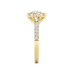 2CTW Round Shaped Lab Grown Diamond (F/VS) Halo Accented Engagement Ring in 14K Gold