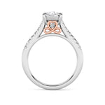 2.5CTW Round Shaped Lab Grown Diamond (F/VS) Petite Shank Accented Engagement Ring in 14K Gold