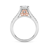 2.5CTW Round Shaped Lab Grown Diamond (F/VS) Petite Shank Accented Engagement Ring in 14K Gold