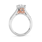 2.5CTW Round Shaped Lab Grown Diamond (F/VS) Petite Shank Accented Engagement Ring in 14K Gold