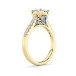 2.5CTW Round Shaped Lab Grown Diamond (F/VS) Petite Shank Accented Engagement Ring in 14K Gold