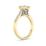 2.5CTW Round Shaped Lab Grown Diamond (F/VS) Petite Shank Accented Engagement Ring in 14K Gold