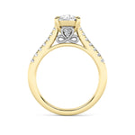 2.5CTW Round Shaped Lab Grown Diamond (F/VS) Petite Shank Accented Engagement Ring in 14K Gold