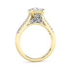 2.5CTW Round Shaped Lab Grown Diamond (F/VS) Petite Shank Accented Engagement Ring in 14K Gold