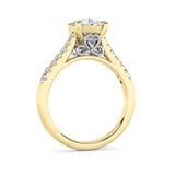 2.5CTW Round Shaped Lab Grown Diamond (F/VS) Petite Shank Accented Engagement Ring in 14K Gold