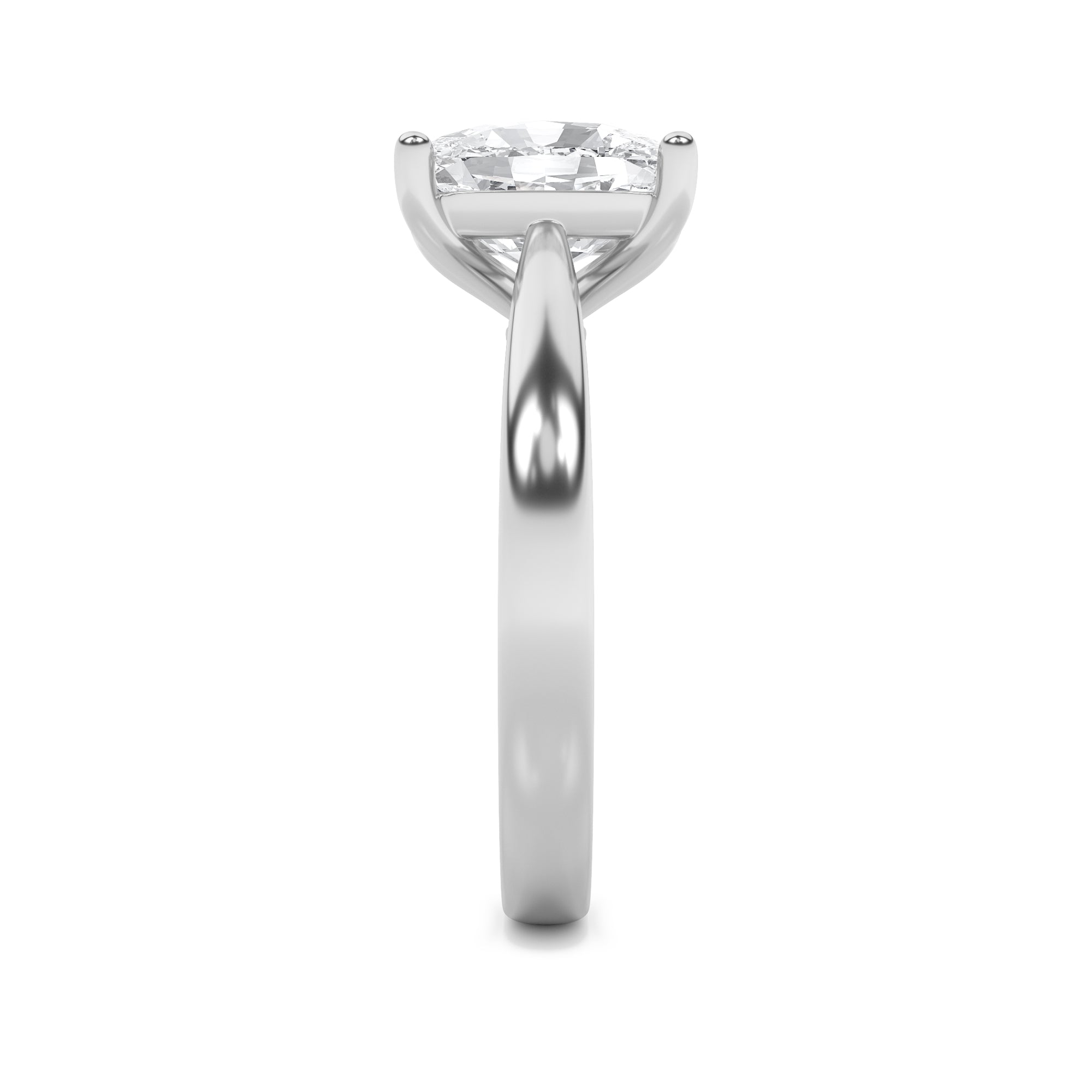 2CTW Elongated Cushion Shaped Lab Grown Diamond (G/VS) Classic Shank Solitaire Engagement Ring in 14K Gold