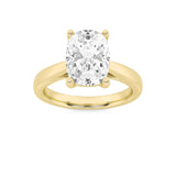 2CTW Elongated Cushion Shaped Lab Grown Diamond (F/VS) Classic Shank Solitaire Engagement Ring in 14K Gold