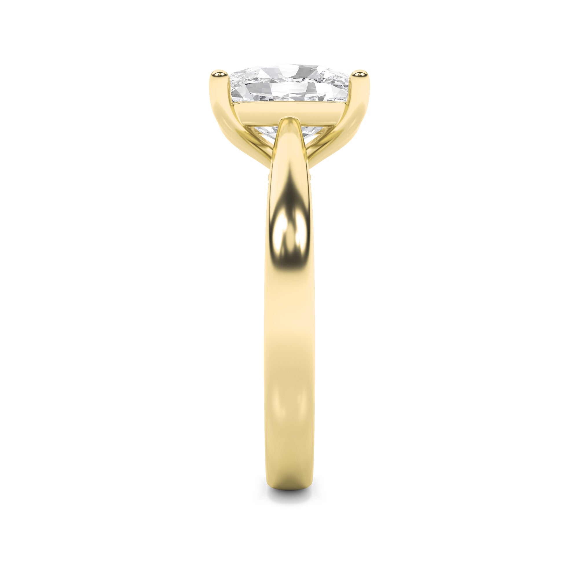 2CTW Elongated Cushion Shaped Lab Grown Diamond (F/VS) Classic Shank Solitaire Engagement Ring in 14K Gold