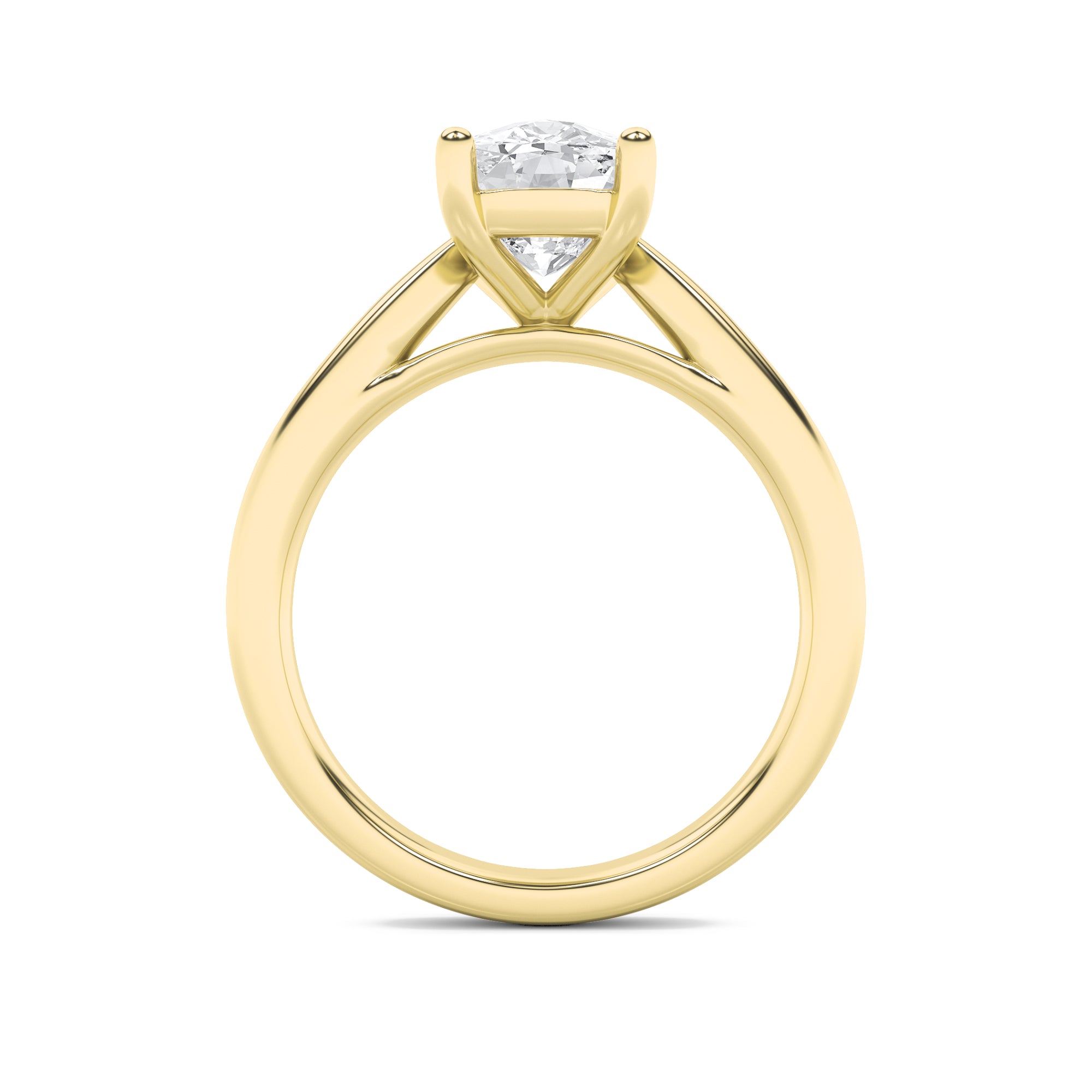 2CTW Elongated Cushion Shaped Lab Grown Diamond (F/VVS) Classic Shank Solitaire Engagement Ring in 14K Gold