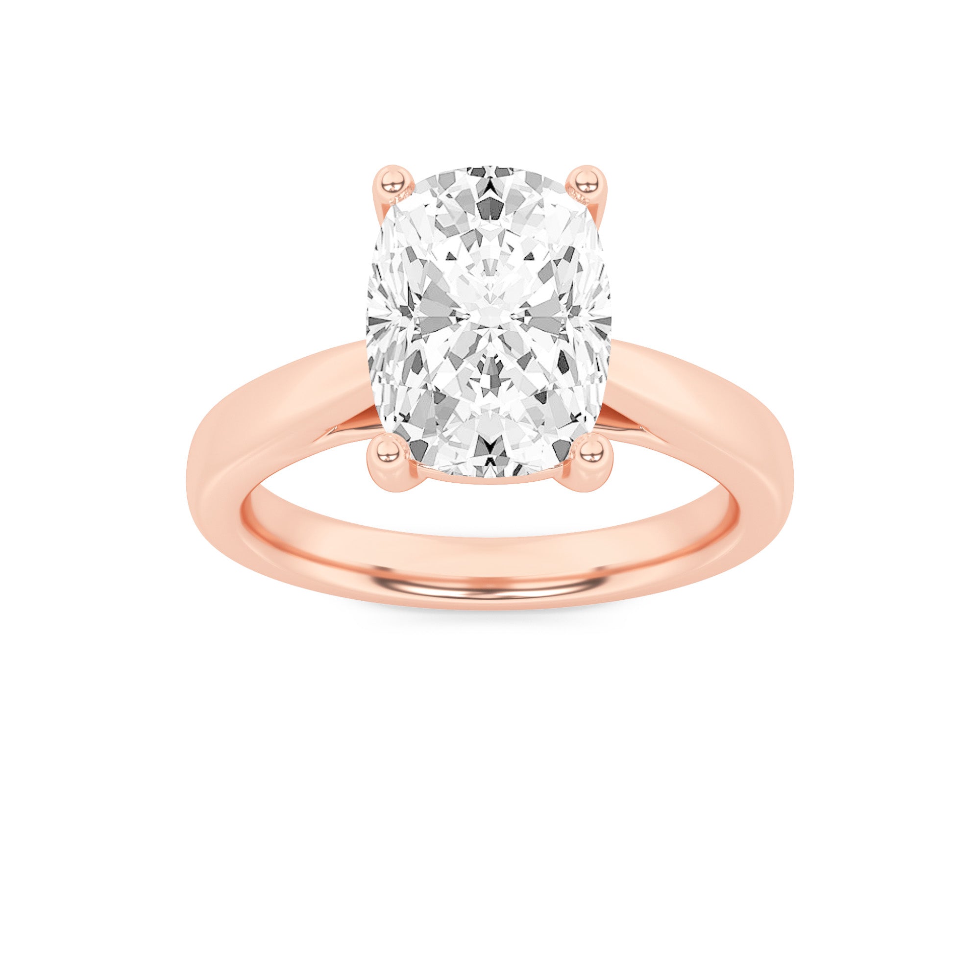 2CTW Elongated Cushion Shaped Lab Grown Diamond (G/VS) Classic Shank Solitaire Engagement Ring in 14K Gold