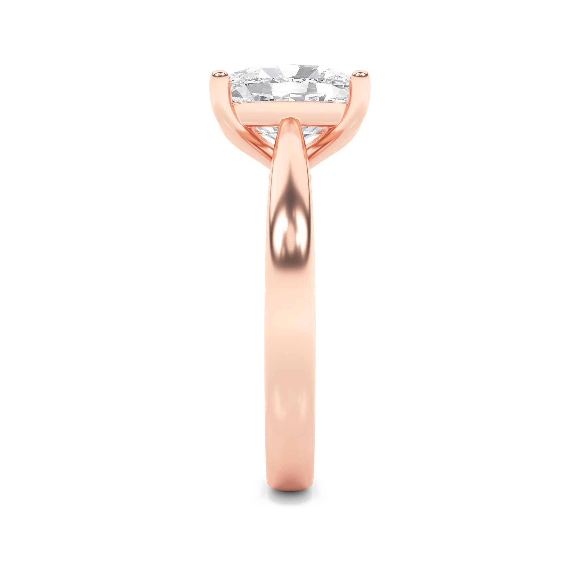 2CTW Elongated Cushion Shaped Lab Grown Diamond (G/VS) Classic Shank Solitaire Engagement Ring in 14K Gold