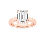 2CTW Emerald Shaped Lab Grown Diamond (F/VS) Classic Shank Solitaire Engagement Ring in 14K Gold