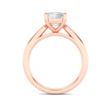 2CTW Emerald Shaped Lab Grown Diamond (F/VS) Classic Shank Solitaire Engagement Ring in 14K Gold