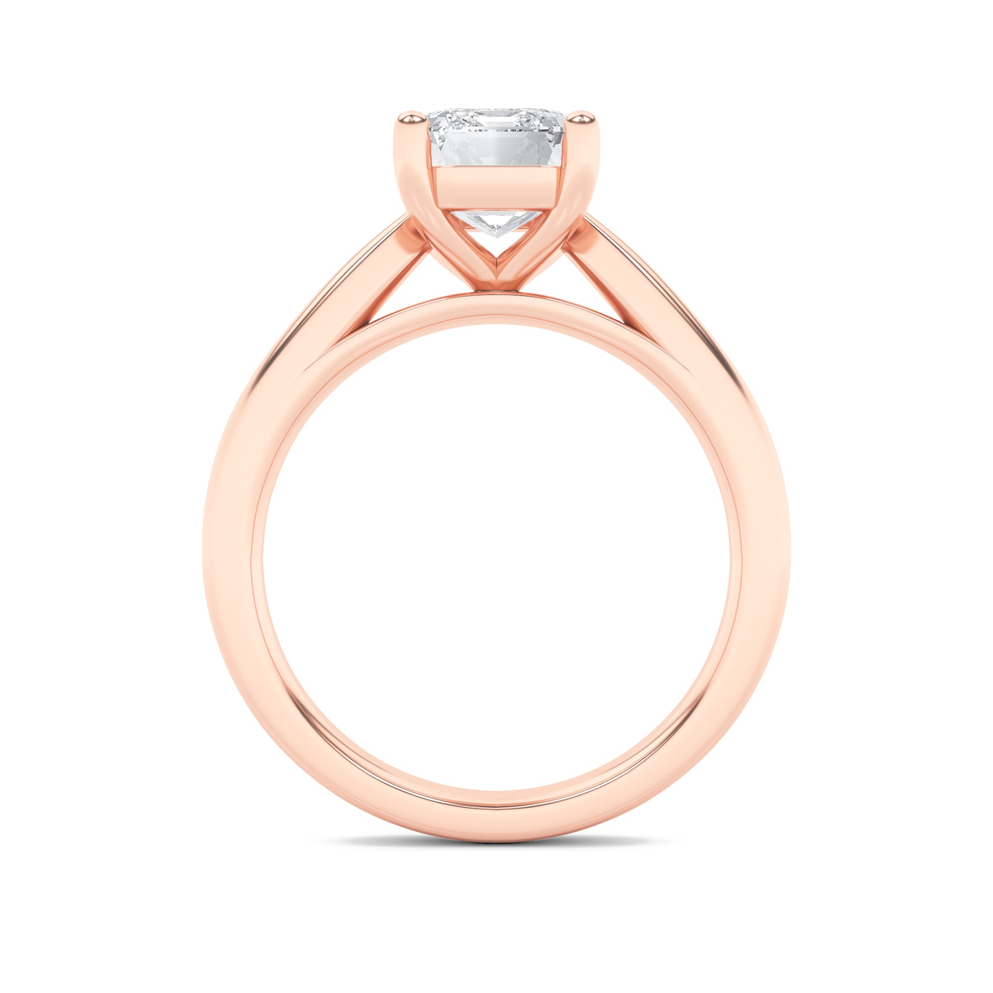 2CTW Emerald Shaped Lab Grown Diamond (F/VS) Classic Shank Solitaire Engagement Ring in 14K Gold