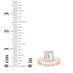 2CTW Emerald Shaped Lab Grown Diamond (F/VS) Classic Shank Solitaire Engagement Ring in 14K Gold