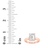 2CTW Emerald Shaped Lab Grown Diamond (F/VS) Classic Shank Solitaire Engagement Ring in 14K Gold