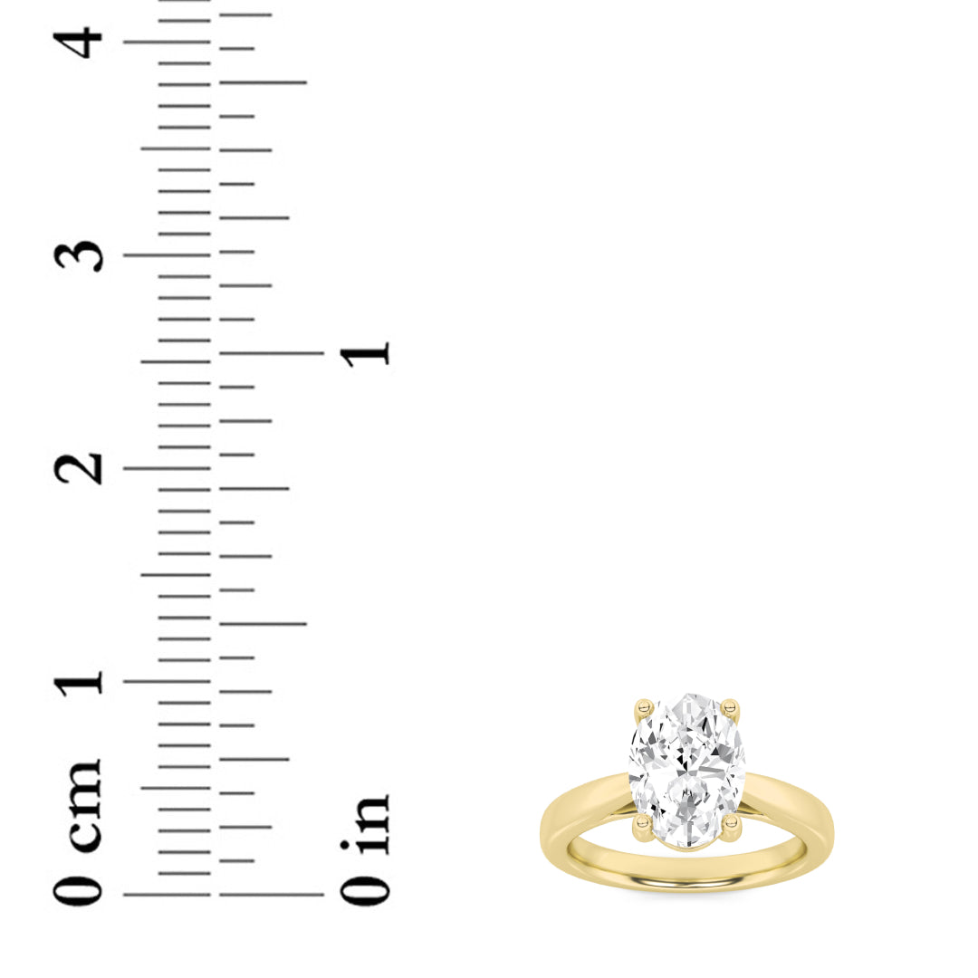 1CTW Oval Shaped Lab Grown Diamond (F/VS) Classic Shank Solitaire Engagement Ring in 14K Gold