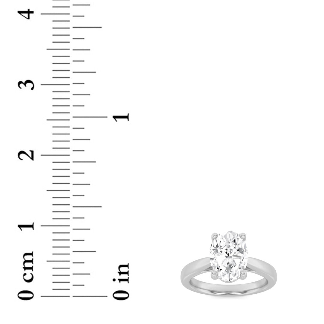 2CTW Oval Shaped Lab Grown Diamond (F/VS) Classic Shank Solitaire Engagement Ring in 14K Gold