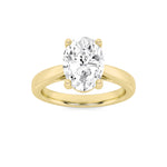 2CTW Oval Shaped Lab Grown Diamond (F/VS) Classic Shank Solitaire Engagement Ring in 14K Gold