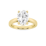 2CTW Oval Shaped Lab Grown Diamond (F/VS) Classic Shank Solitaire Engagement Ring in 14K Gold
