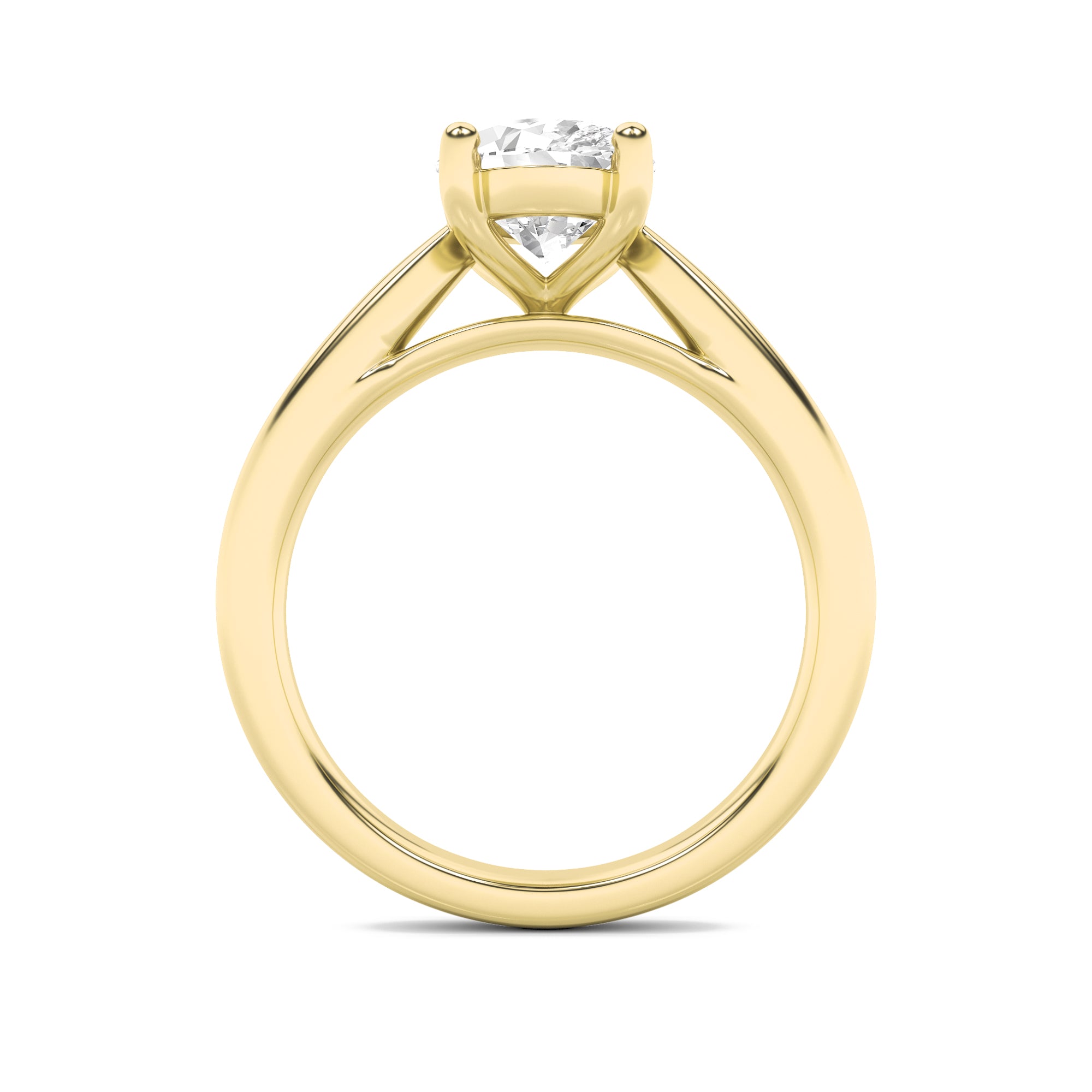 2CTW Oval Shaped Lab Grown Diamond (F/VS) Classic Shank Solitaire Engagement Ring in 14K Gold