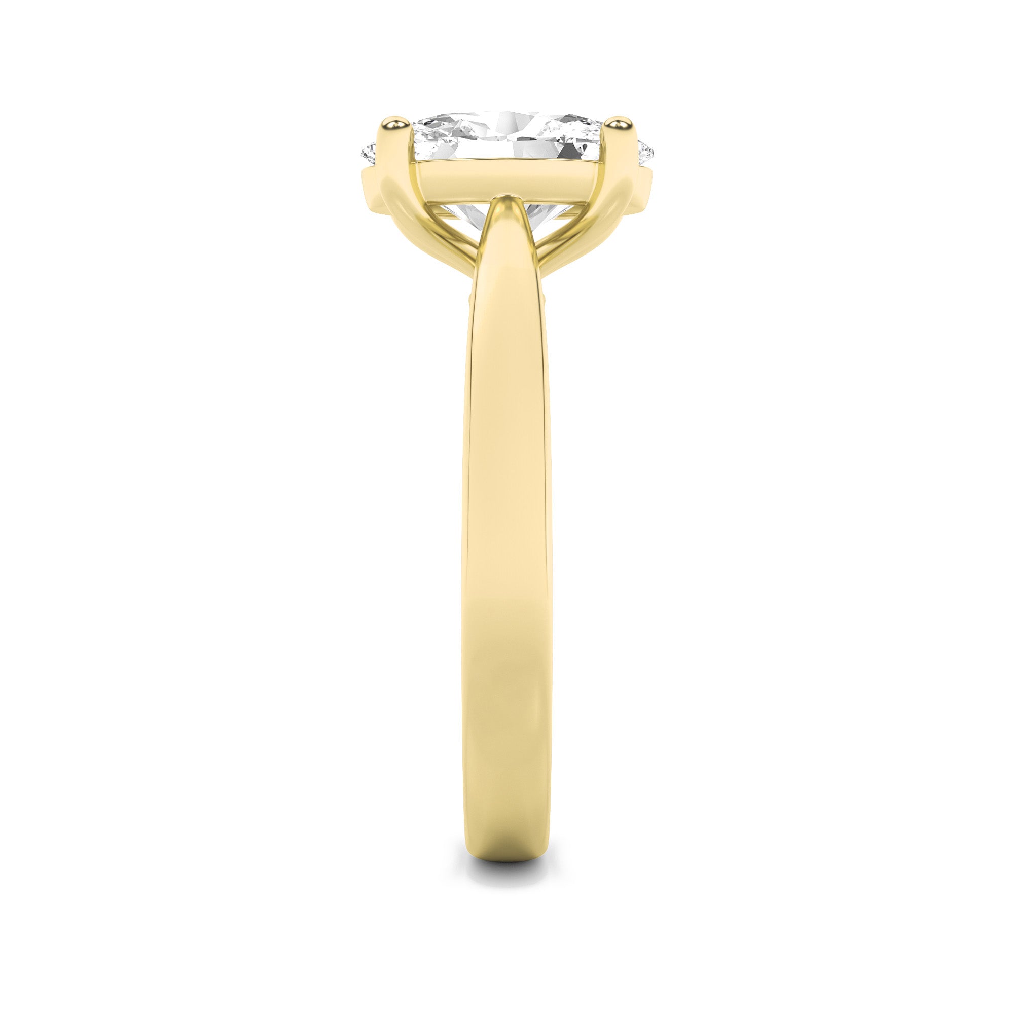 2CTW Oval Shaped Lab Grown Diamond (F/VS) Classic Shank Solitaire Engagement Ring in 14K Gold