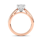 2CTW Oval Shaped Lab Grown Diamond (F/VS) Classic Shank Solitaire Two Tone Engagement Ring in 14K Gold