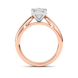 2CTW Oval Shaped Lab Grown Diamond (F/VS) Classic Shank Solitaire Two Tone Engagement Ring in 14K Gold