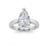 2CTW Pear Shaped Lab Grown Diamond (F/VS) Classic Shank Solitaire Engagement Ring in 14K Gold