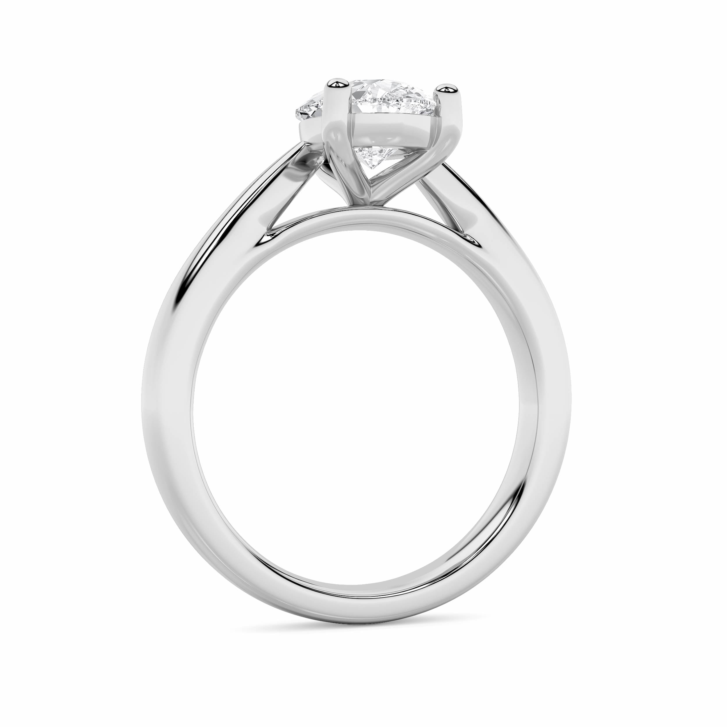 2CTW Pear Shaped Lab Grown Diamond (F/VS) Classic Shank Solitaire Engagement Ring in 14K Gold
