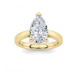 2CTW Pear Shaped Lab Grown Diamond (F/VS) Classic Shank Solitaire Engagement Ring in 14K Gold