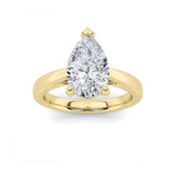 2CTW Pear Shaped Lab Grown Diamond (F/VS) Classic Shank Solitaire Engagement Ring in 14K Gold