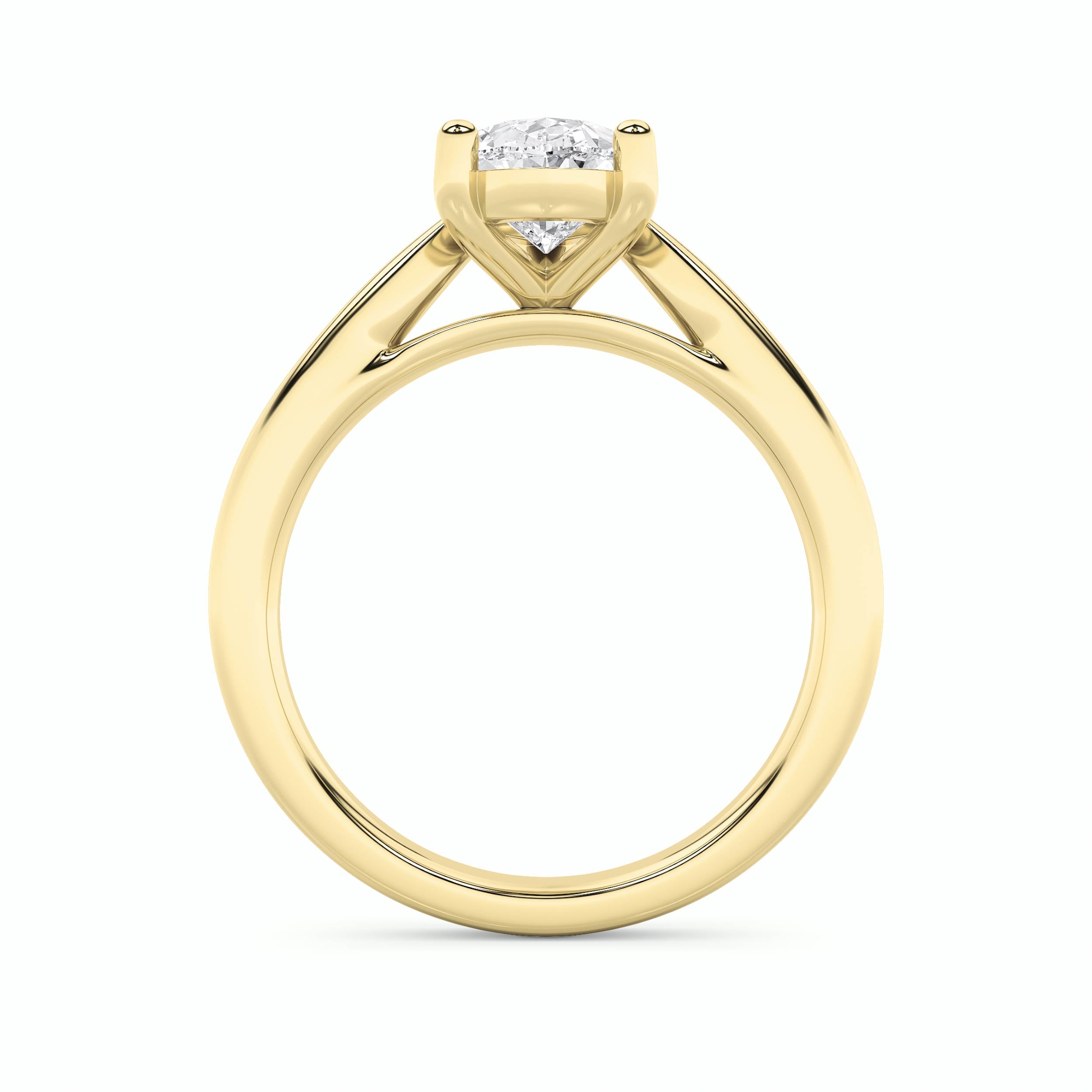 2CTW Pear Shaped Lab Grown Diamond (F/VS) Classic Shank Solitaire Engagement Ring in 14K Gold